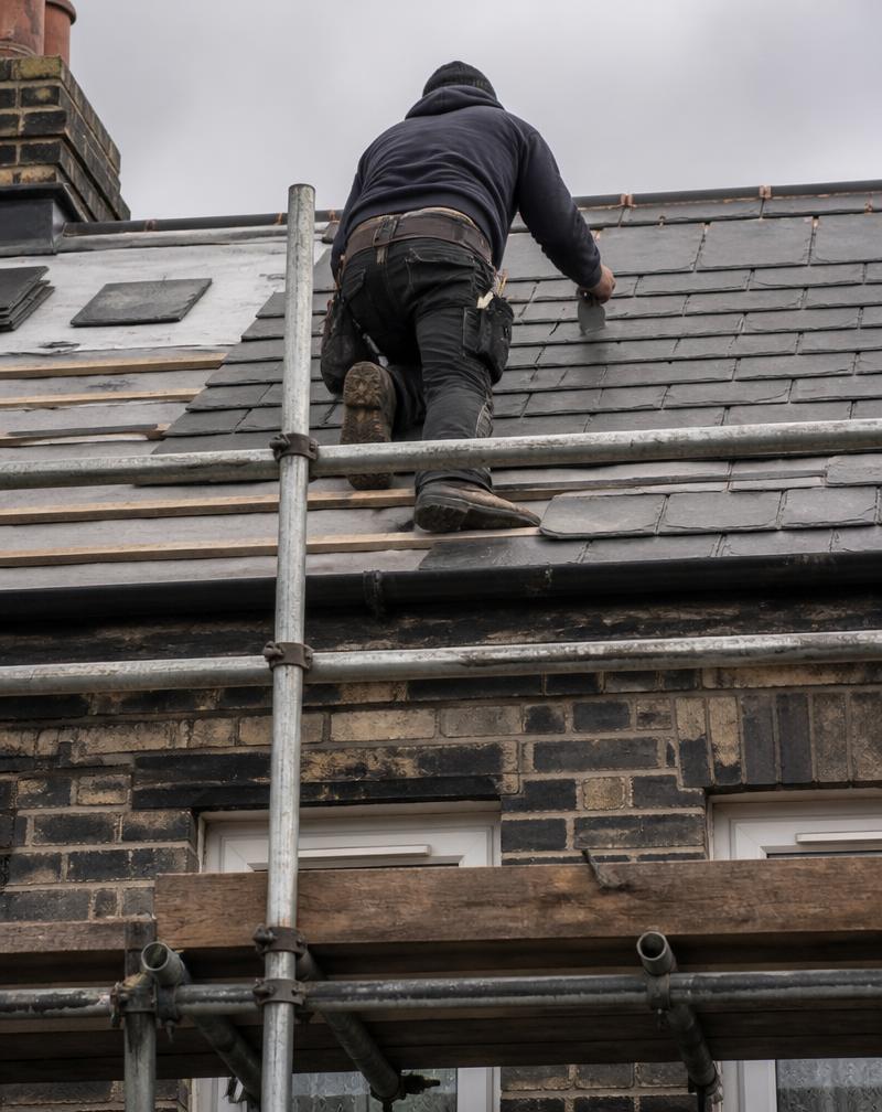 Roofers at work
